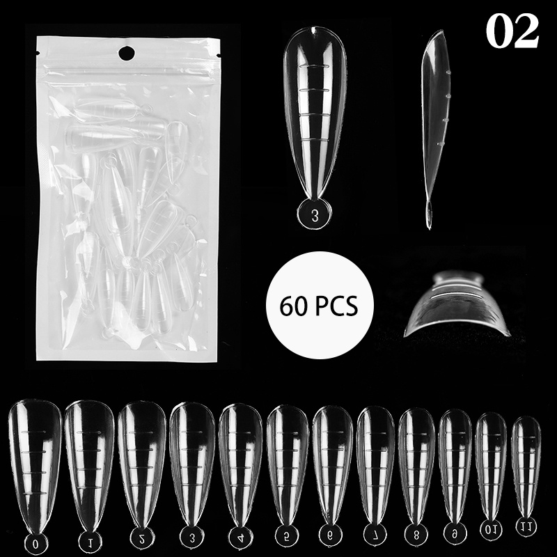 UR SUGAR Set 60 khuôn gắn móng tay hỗ trợ làm móng che phủ toàn diện