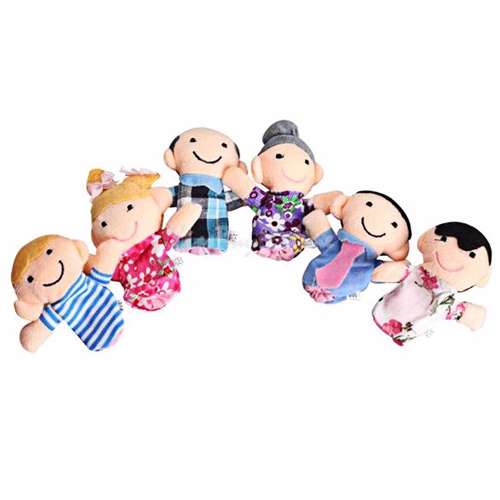Set 6 Con Rối Đeo Ngón Tay Hình Hoạt Hình Dễ Thương