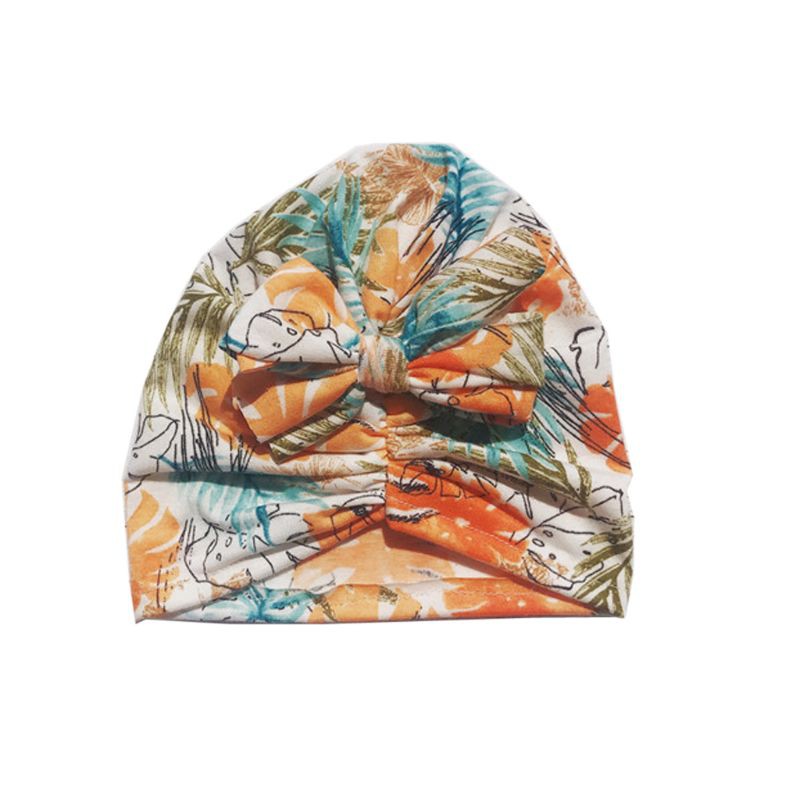 Nón turban cotton đính nơ lớn xinh xắn dành cho bé gái