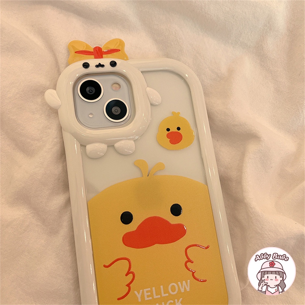 Ốp Điện Thoại TPU Mềm Mỏng Họa Tiết Vịt Vàng 3D Cho Iphone 11 7Plus 13 12 11 Pro Max X XS 12 13 XR