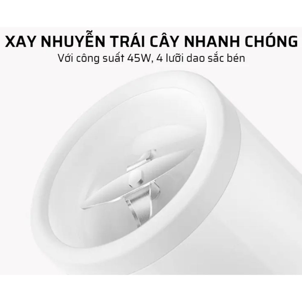 Máy xay sinh tố cầm tay Mijia MJZZB01PL Gen2 300ml - Máy xay sinh tố Xiaomi-An toàn-Bảo hành 12 tháng