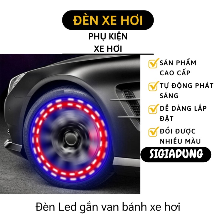 [SGD] Đèn Led Gắn Bánh Xe Hơi - Đèn Led Năng Lượng Mặt Trời Gắn Van Bánh Ô Tô, Xe Máy 7762