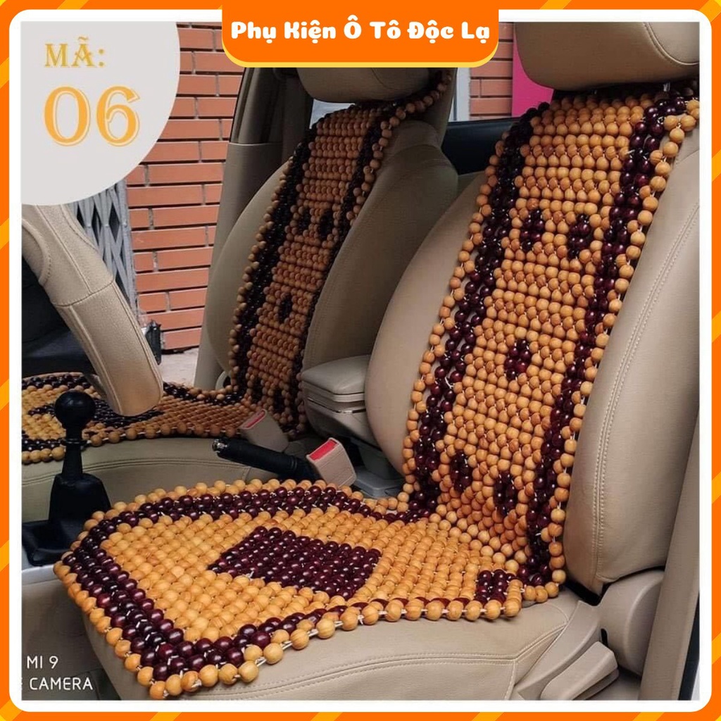 Lót ghế hạt gỗ đan hoa cao cấp cho mọi dòng xe