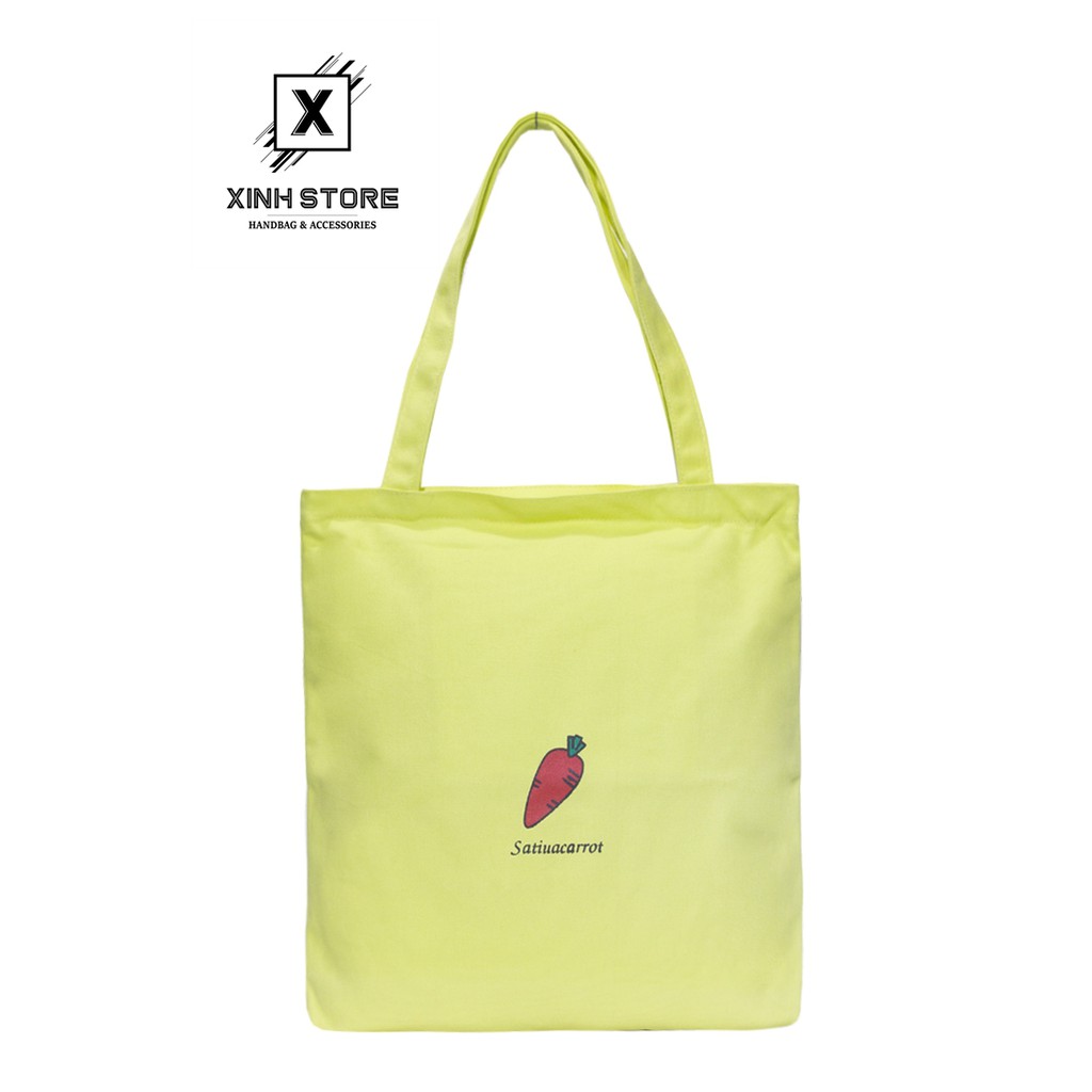 Túi Vải Đeo Vai Tote Bag Cà Rốt Xanh Chuối XinhStore