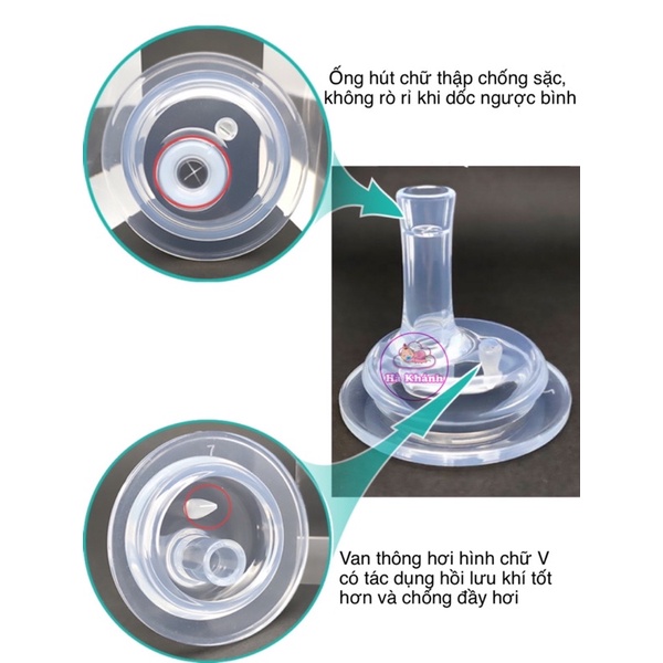 Ống hút bình sữa thay thế núm ti bình sữa Nuk cổ rộng (không kèm bình)