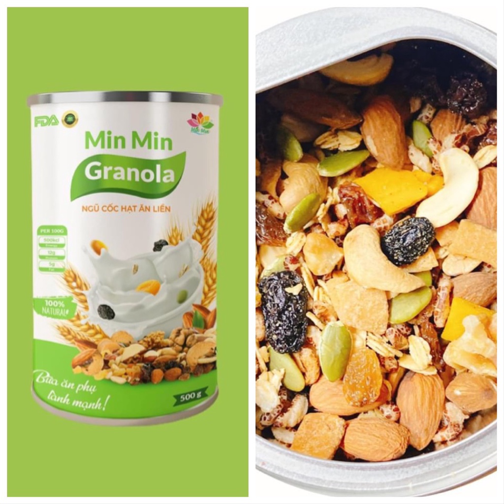 GRANOLA Minmin - NGŨ CỐC NGUYÊN HẠT ĂN LIỀN CHUẨN ORGANIC