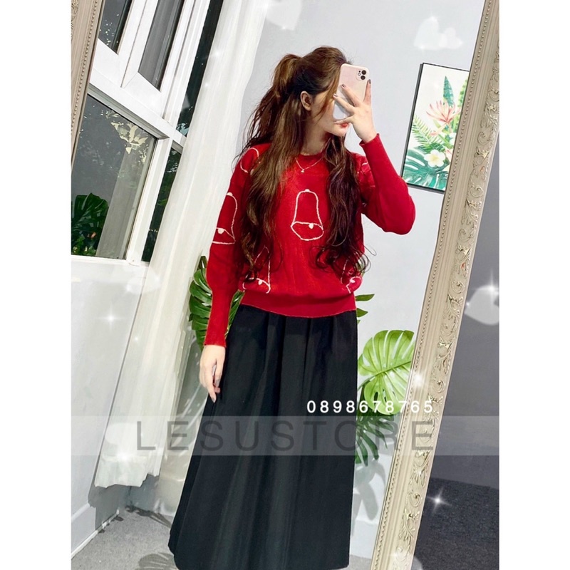 ẢNH TỰ CHỤP Len dệt họa tiết giáng sinh