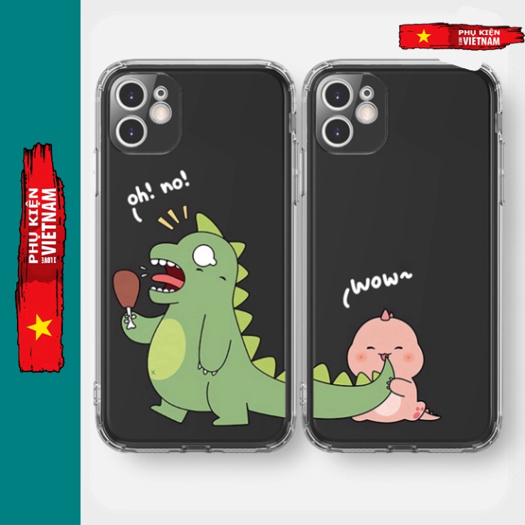 Ốp lưng iphone 6, 6s plus, 7 8 Plus, X, XS, XR, XSMAX, 11 , 12, 13 PROMAX suốt trong quãng BỐ CON khủng long thời tiền s