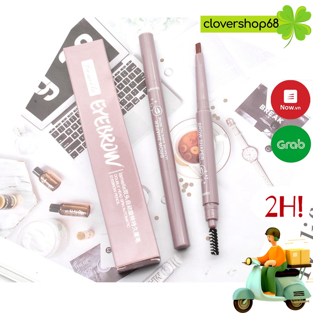 Chì Kẻ Mày 2 Đầu LAMEILA Vỏ Tím Nude  - Bút Kẻ Chân Mày Hàng Nội Địa Trung  🍀 Clovershop68 🍀 | BigBuy360 - bigbuy360.vn