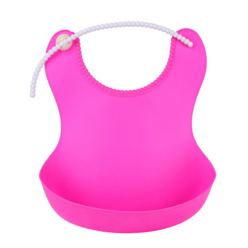 Yếm ăn em bé bằng silicon chống nước nhiều màu sắc dễ thương