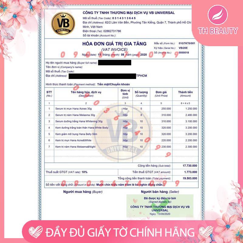 Kem Body dưỡng trắng da Hana