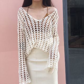 Áo lưới đi biển form ngắn