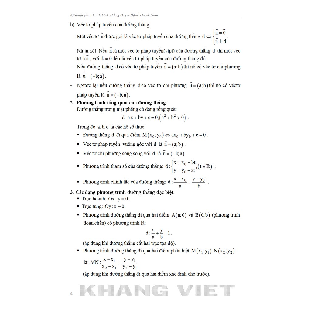 Sách Những Điều Cần Biết Kỹ Thuật Giải Nhanh Hình Phẳng OXY