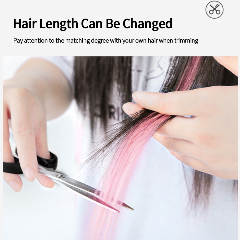 🌸Tóc Giả Nối Dài Thẳng Nhiều Màu Sắc Bằng Sợi Tổng Hợp Dành Cho Nữ