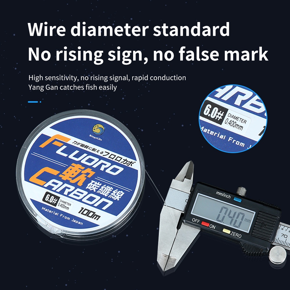 Bingolife Fluorocarbon Dây Câu PA Dây Câu Mạnh Dây Kéo Bền 100m