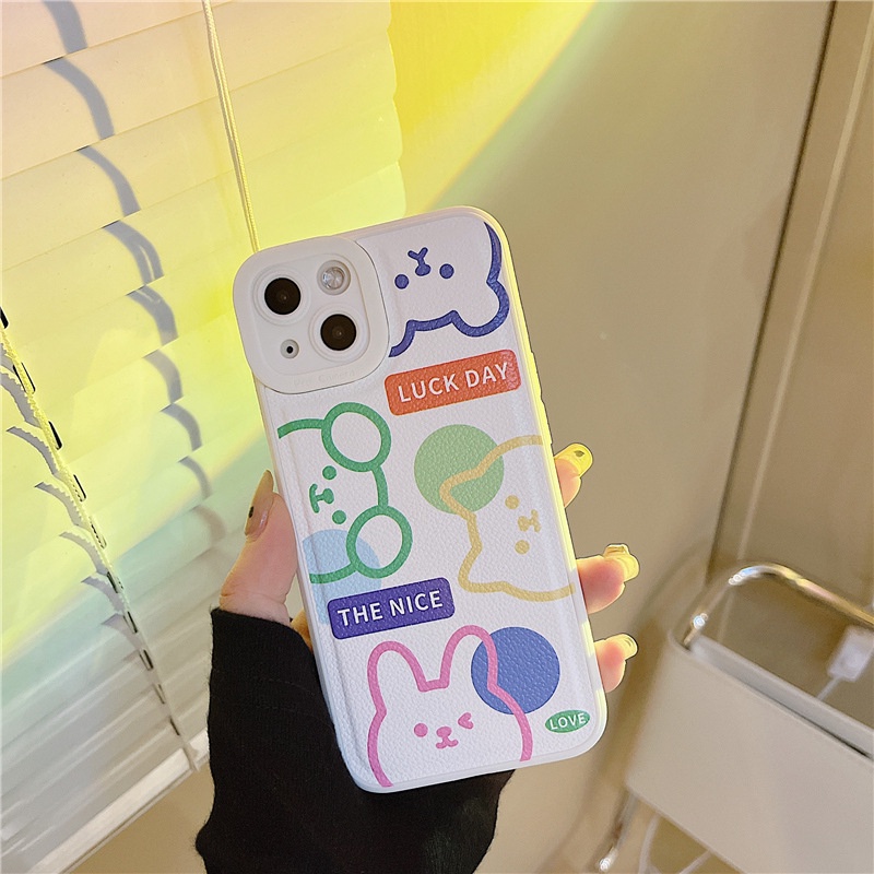 Ốp lưng iphone Ốp Điện Thoại Da In Hình Gấu Hoạt Hình Cho iphone 13Promax 11 / 12 / xsmax / 7 / 8 Dinuo case