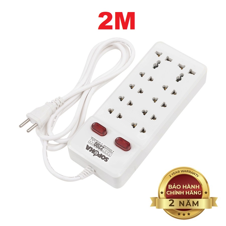 Ổ cắm điện đa năng SOPOKA 10Y 10 lỗ cắm SOPOKA 10Y ổ điện chịu nhiệt, chống va đập tốt