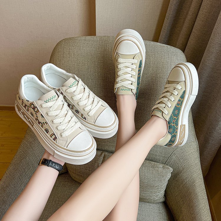 Giày thể thao nữ đẹp GIAYHIPP đế cao vải dệt OO kiểu mới thời trang