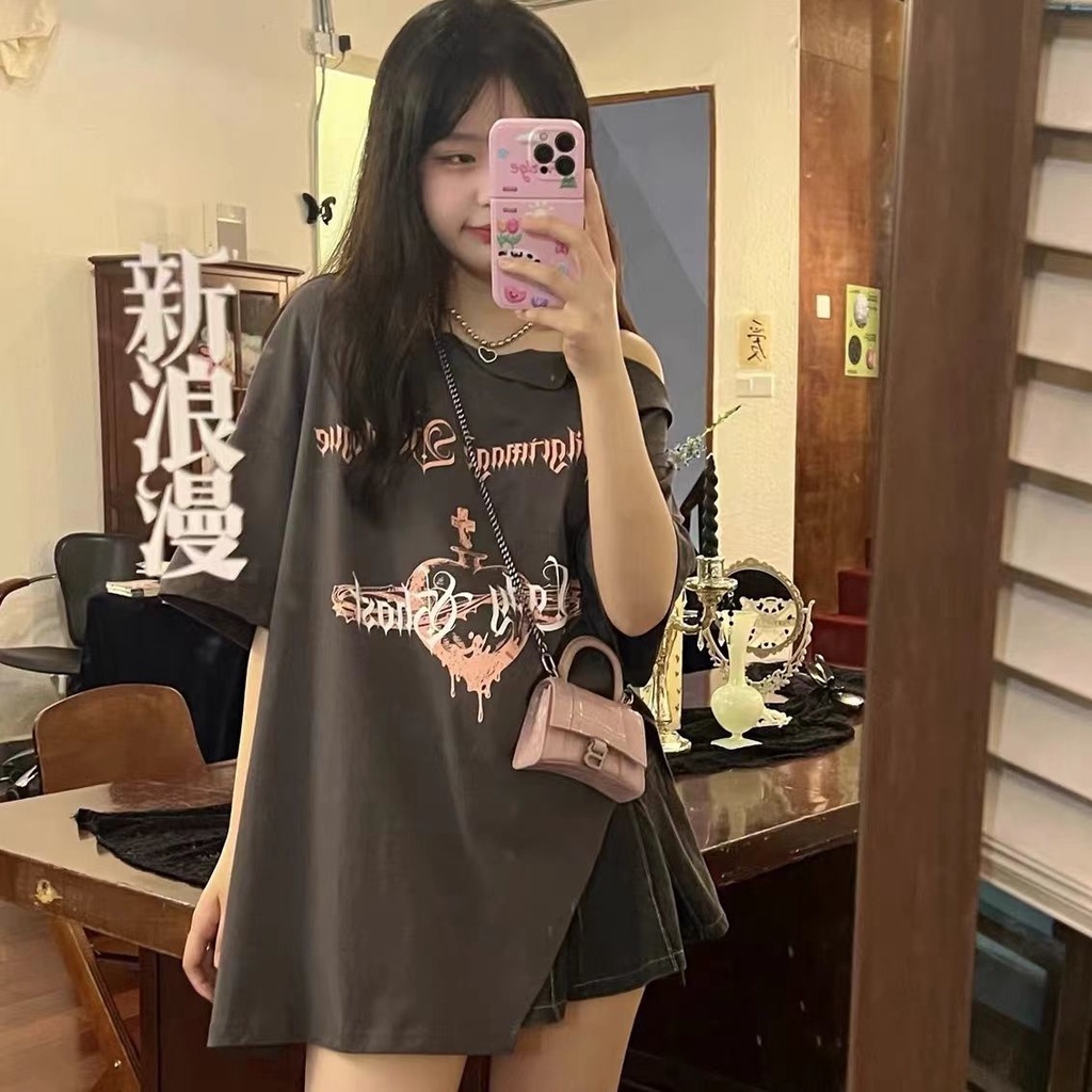 Áo Thun Tay Ngắn Dáng Rộng Thiết Kế Mới Năng Động Thời Trang Dành Cho Nữ