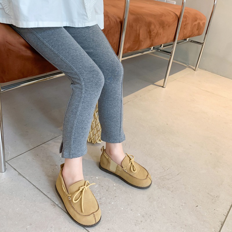 Quần Legging Vải Cotton Dáng Ôm Xẻ Tà Thời Trang Xuân Thu Cho Bé Gái