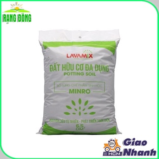Đất Trồng Cây - Đất Trồng Rau LAVAMIX (túi 6.5dm) Đất Hữu Cơ Trộn Sẵn Giàu Chất Dinh Dưỡng - Hạt giống Rạng Đông