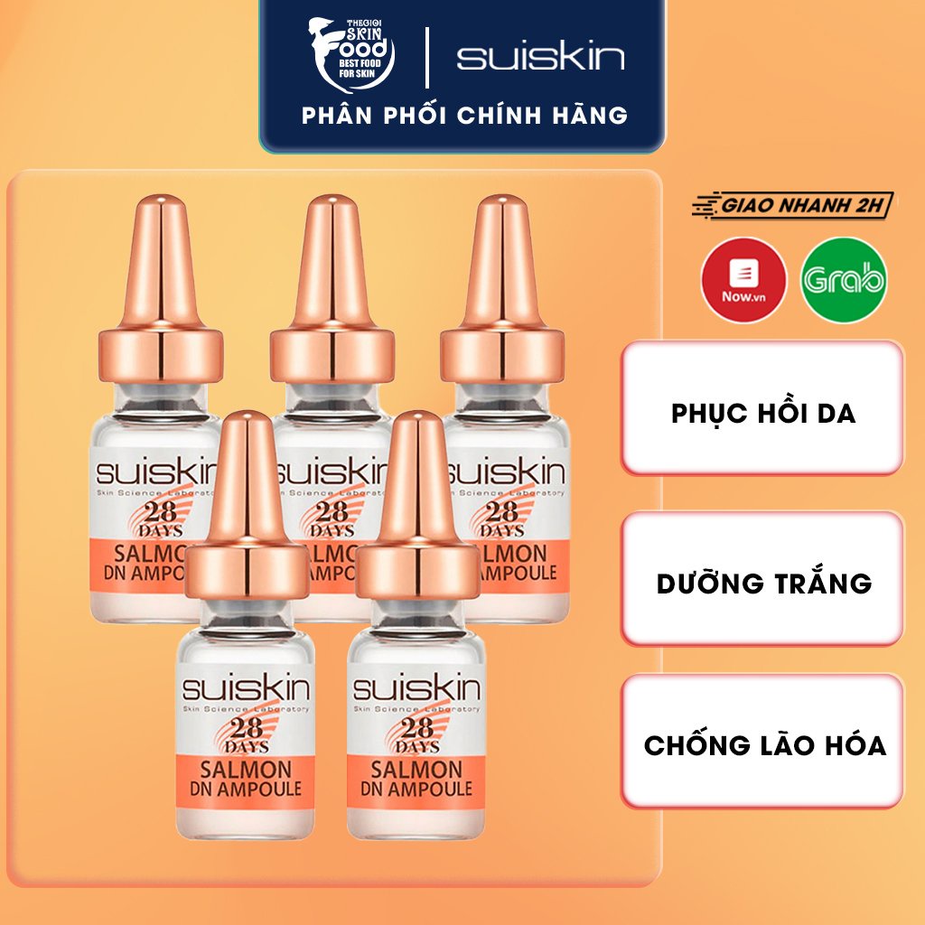 Siêu tinh chất từ tế bào gốc DNA Cá Hồi Hàn Quốc Phục hồi da sau 28 ngày Suiskin Salmon DN Ampoule