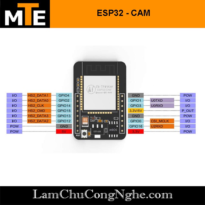 Module Camera tích hợp wifi và bluetooth ESP32-CAM | WebRaoVat - webraovat.net.vn