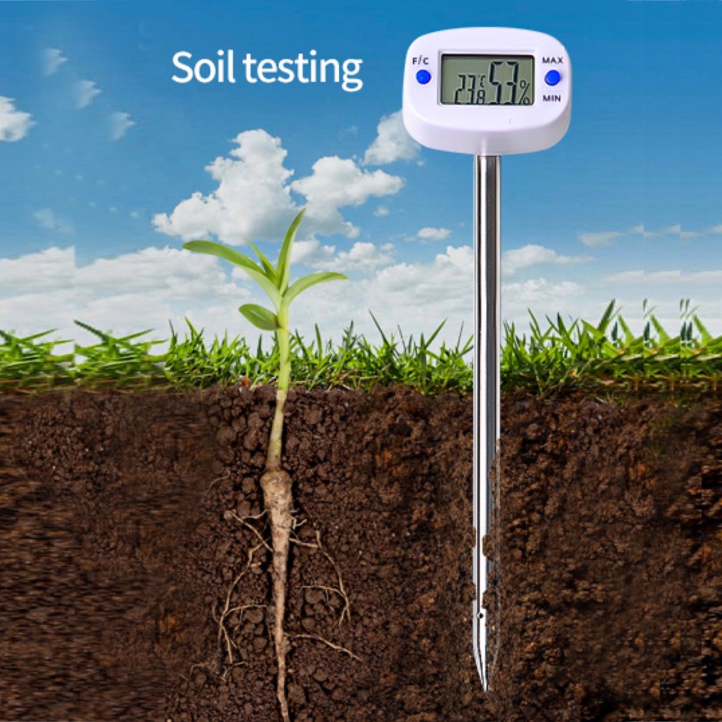 [CHOO] Digital Soil Hygrometer Moisture Meter Temperature Humidity Tester with Probe for Gardening Farming