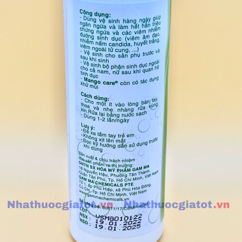 Dung Dịch Vệ Sinh Phụ Nữ Mango Care Chai 100ml