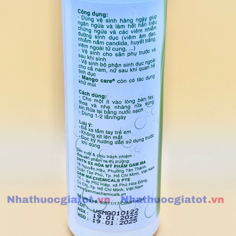 Dung Dịch Vệ Sinh Phụ Nữ Mango Care Chai 100ml