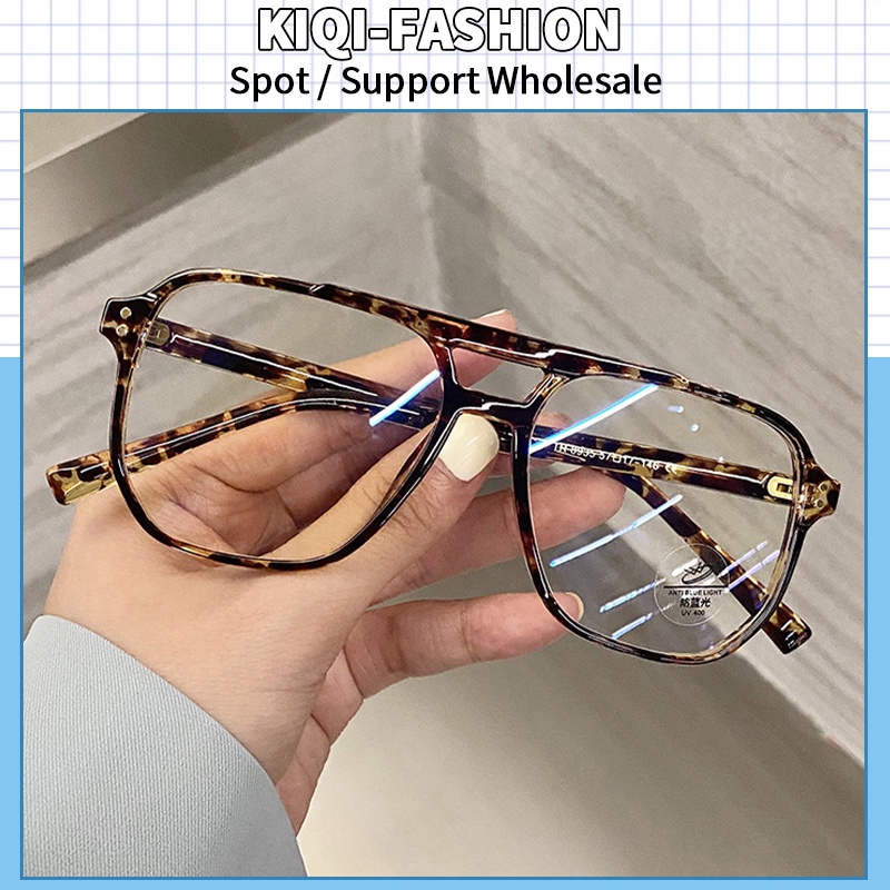 (KIQI-FASHION) COD Kính Chống Ánh Sáng Xanh Hai Chùm Kính Thời Trang Cổ Điển Cho Nam Và Nữ