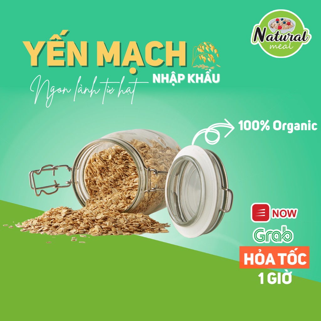 Yến Mạch Úc tươi ăn liền cán dẹt giảm cân ăn kiêng hữu cơ Healthy gói 1Kg - Natural Meal