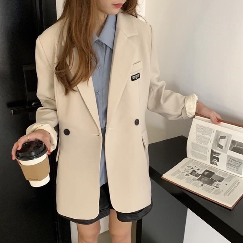(Ảnh thật)_Áo khoác vest blazer hàng Quảng Châu loại 1 tặng kèm túi xách.