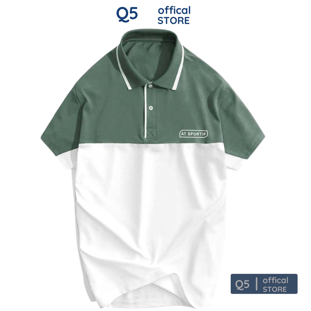 Áo PoLo Nam Q5 phối màu vải cá sấu cotton CVC chuẩn form, trẻ trung, thanh lịch