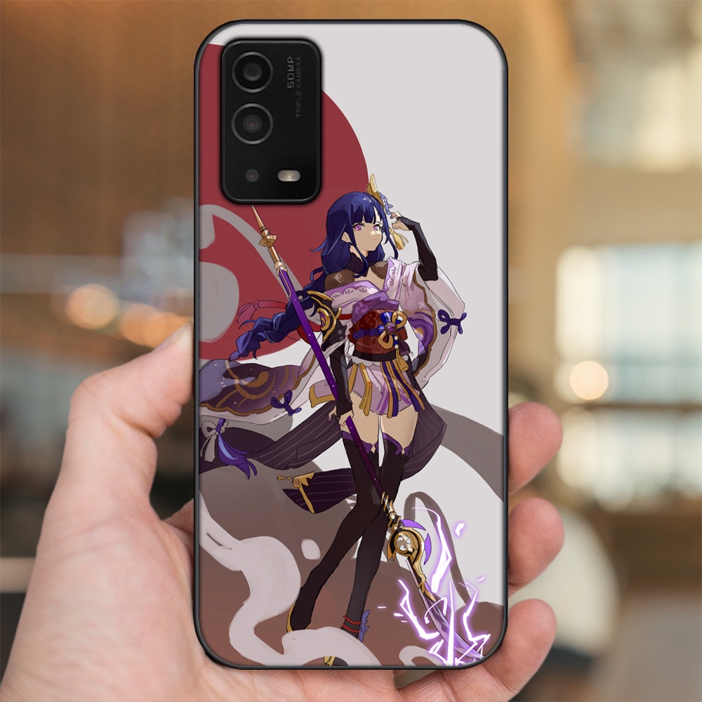 Ốp lưng Oppo A55 4G, A55 5G viền đen in hình Raiden Shogun Genshin Impact