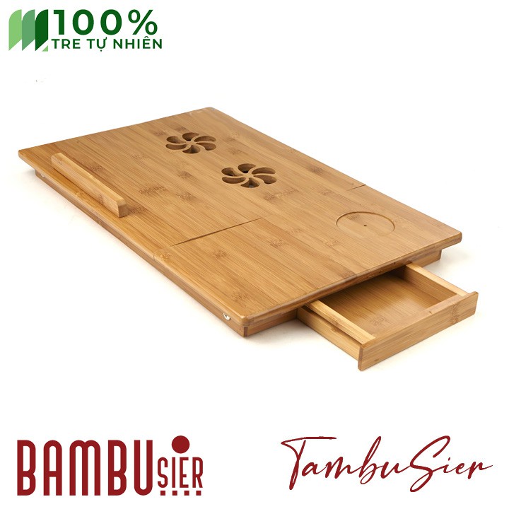 [BAMBOO] Bàn laptop đa năng gấp gọn 100% tre tự nhiên chân rút dài tăng chiều cao [TABLIX-02]