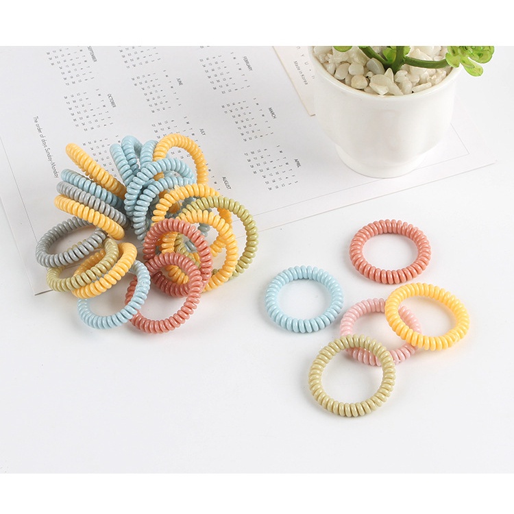 Thun cột tóc nhựa loại cọng nhỏ phong cách Hàn Quốc nhiều màu (1 Cái)