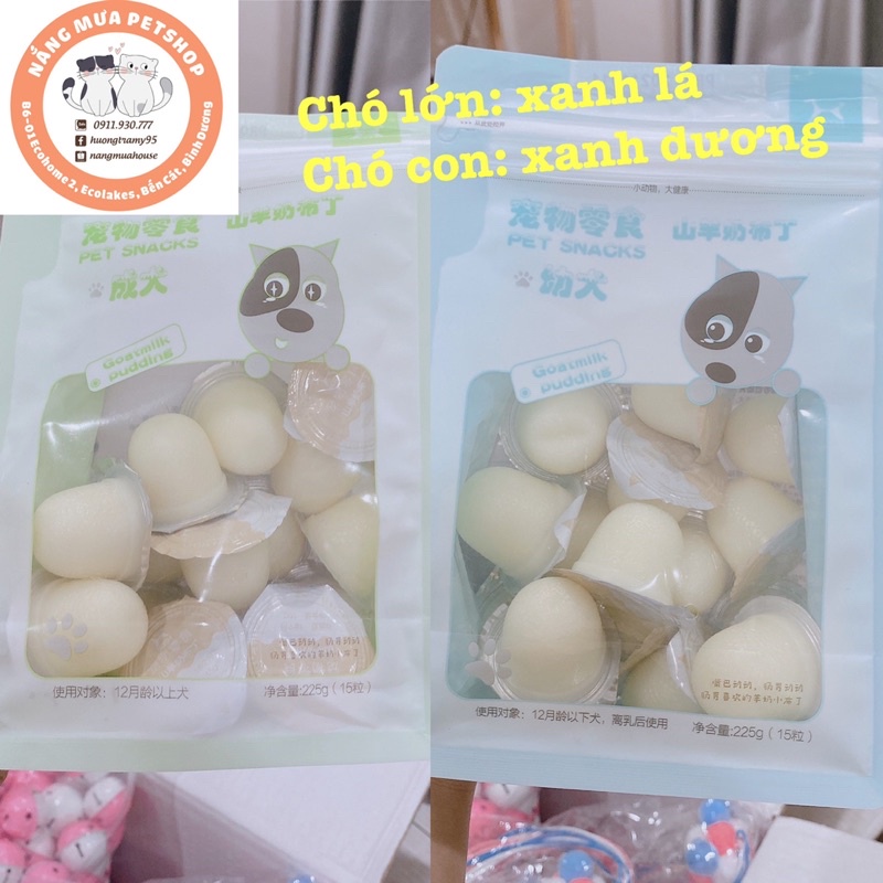 Thạch sữa dê Pudding cho chó mèo 1 viên - bổ sung canxi, dinh dưỡng