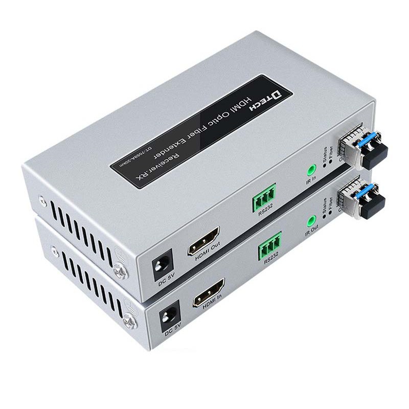 HỘP KÉO DÀI TÍN HIỆU HDMI DTECH DT 7059A 20KM BẰNG CÁP QUANG