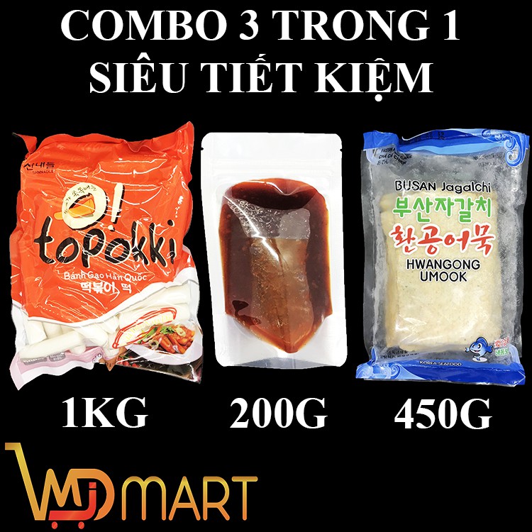 ( COMBO ) BÁNH GẠO TOPOKKI HÀN QUỐC 1KG KÈM SỐT TOKBOKKI 200G + 1 CHẢ CÁ LIÊN DOANH 450G | BigBuy360 - bigbuy360.vn