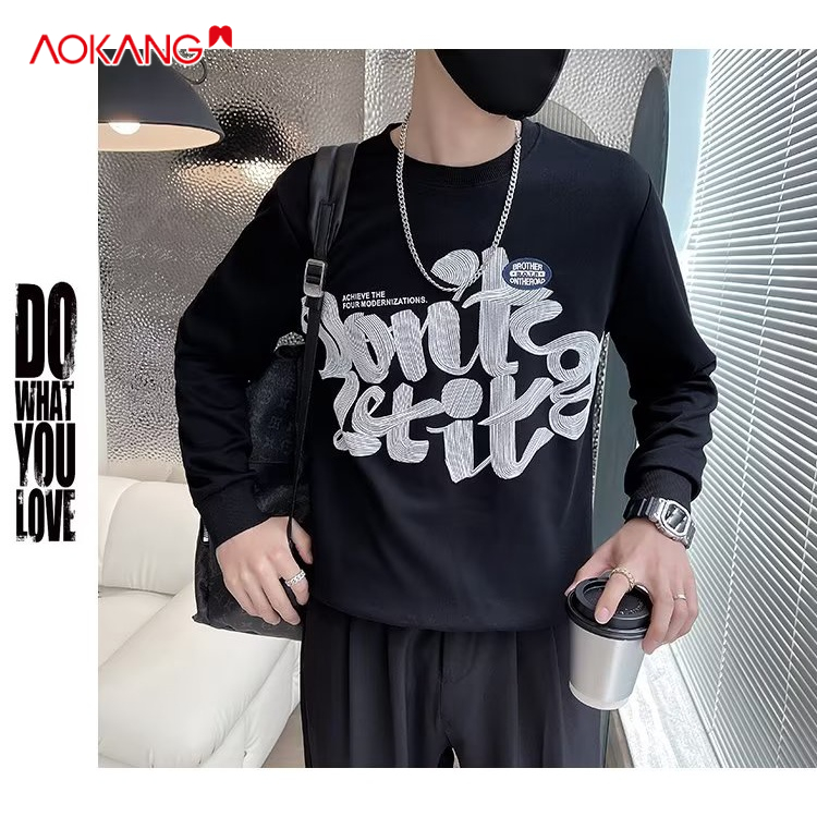 Áo Nỉ Chui Đầu Lót Lông Cừu Hợp Thời Trang Mùa Thu Giản Dị Dễ Phối Đồ Dành Cho Nam
