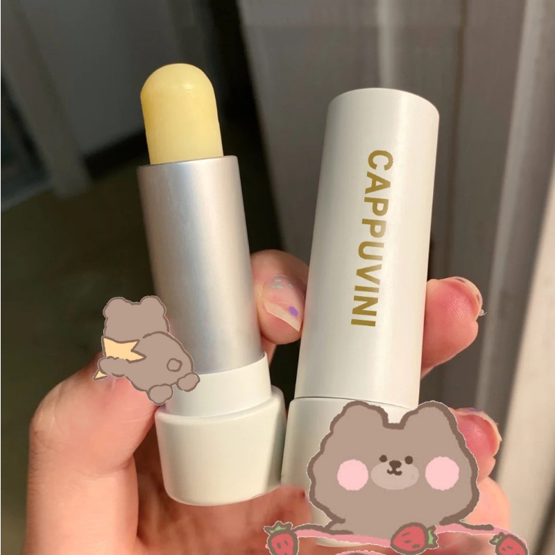 Tuýp Son Dưỡng Môi Vị Đào Màu Trắng Thương Hiệu Cappuvini