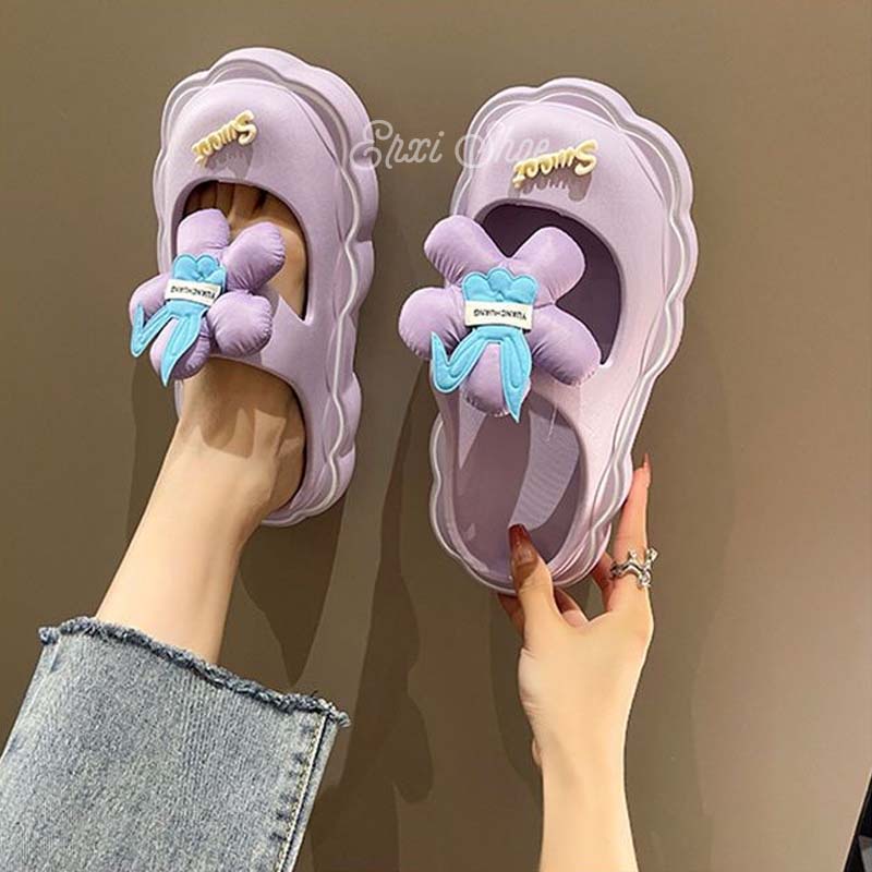 Oeteo Dép Đi Trong Nhà Đế Dày Đính Hoa Thời Trang Cho Nữ