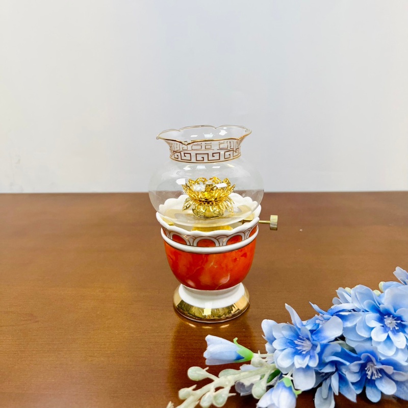 Bộ đồ thờ vân đá đỏ cao cấp ĐẠI PHÁT, bộ đồ thờ gia tiên, đồ thờ thần tài gốm sứ cao cấp, bát hương sứ