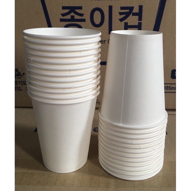 Cốc giấy trắng 9oz uống nước 150ml ( lốc 20c - giấy dày)