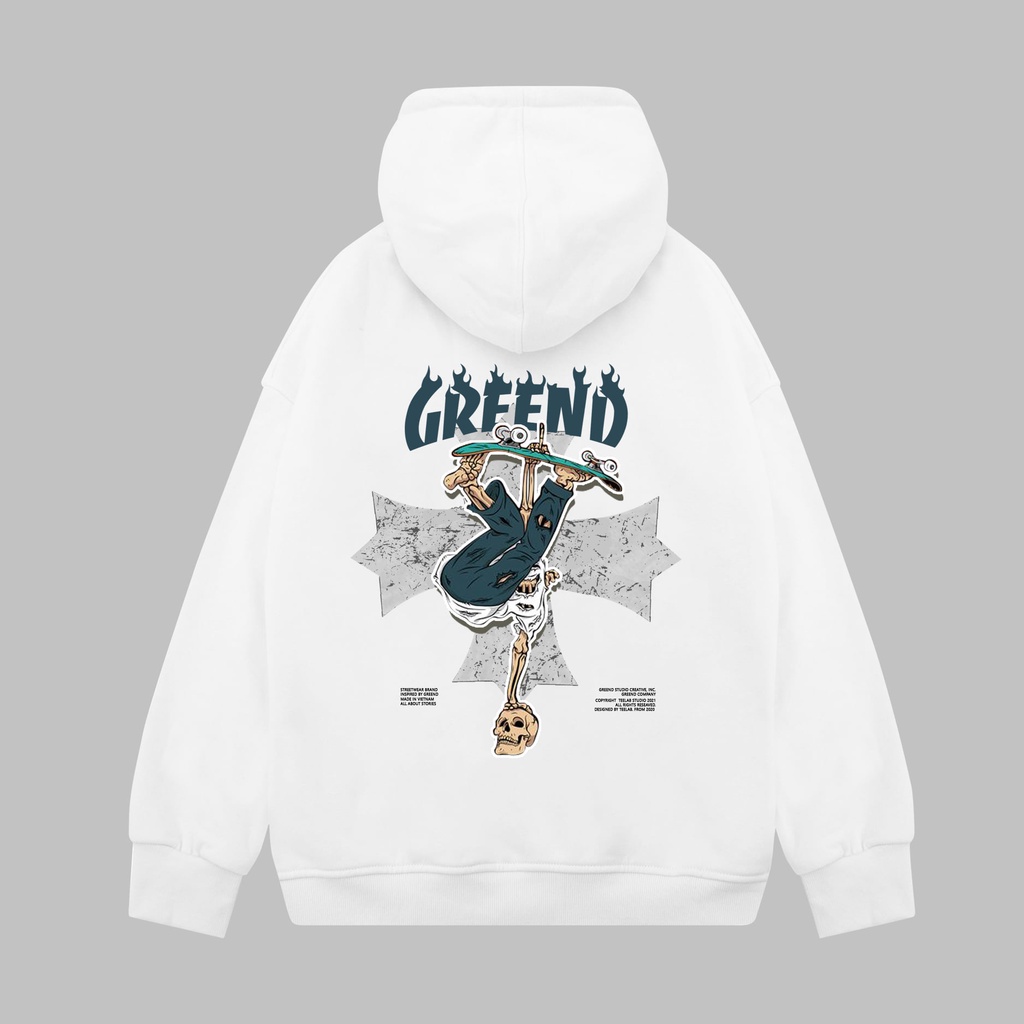 Áo Hoodie Greend Nỉ Bông Unisex Basic Local Brand Form Rộng Slide HD033