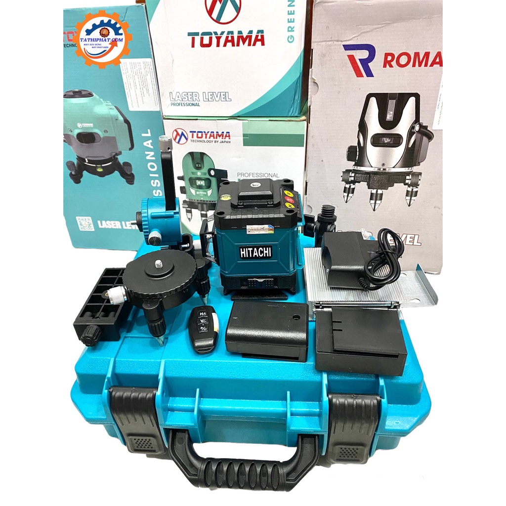 Máy bắn cốt cân mực tia laser 12 tia hitachi , Máy cân bằng laser đánh thăng bằng mặt phẳng, áp tường