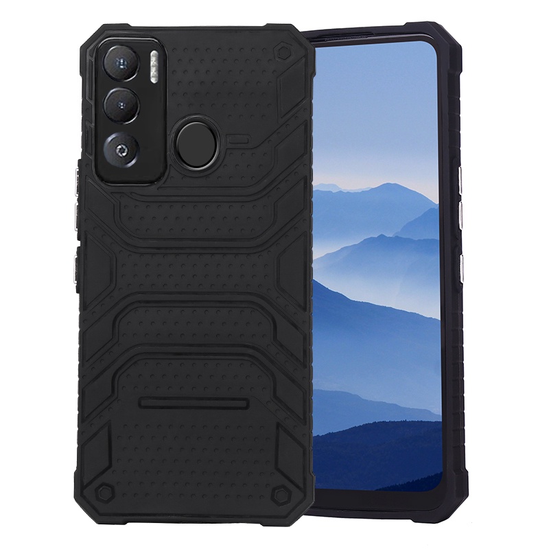 Vỏ Điện Thoại Màu Đen Cho Tecno Pova Neo Pova 2 POP 5 4 LTE Spark 6 5 Air 7 Pro 7T Camon 17P 18P 18 PREMIER Pouvoir 4 Pro / LC8 LC7 Vỏ Silicon Mềm Sọc Nổi