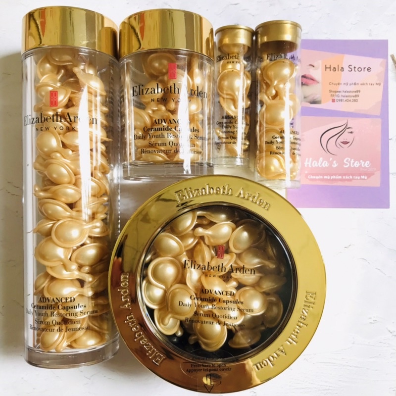Viên tinh chất dưỡng ẩm căng bóng da Elizabeth Arden Advanced Ceramide Capsules Daily Youth Restoring Serum