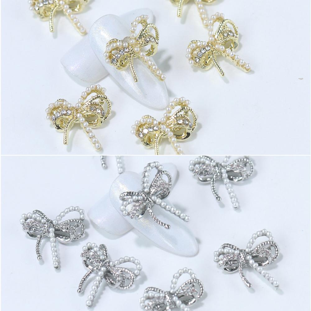 TWINKLE Bộ 5 HạT ĐíNh Trang Trí MóNg HìNh Nơ 3D
